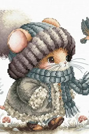 Direct Verzonden Borduurpakket Autumn Fairytale Mouse - Ava Stitch