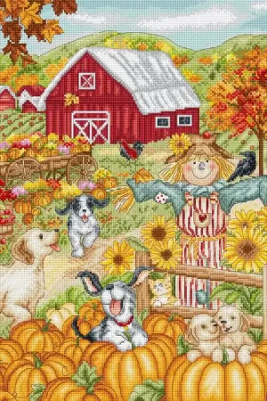 Aanbieding Borduurpakket Autumn Farm - Leti Stitch