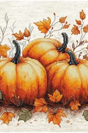 Borduurpakket Autumn Pumpkin - Luca-S Snelle Levering