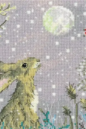 Borduurpakket Berries & Snowflakes - Heritage Crafts Finale Uitverkoop