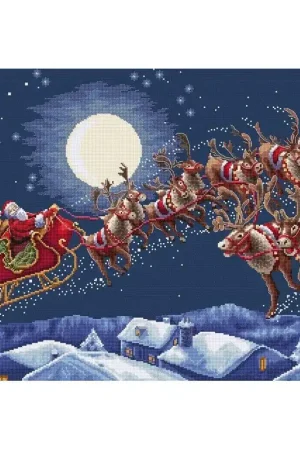 Shop Nu Borduurpakket Christmas Eve Flight - Leti Stitch