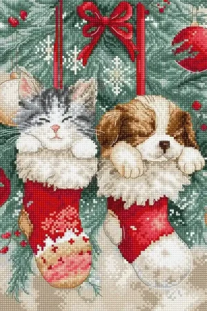 Borduurpakket Christmas Naps - Leti Stitch Hoge Kwaliteit