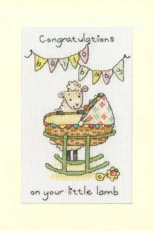 Borduurpakket Cockadoodle Cards - Little Lamb - Bothy Threads Direct Verzonden