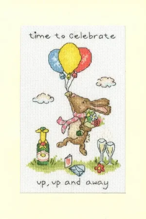 Borduurpakket Cockadoodle Cards - Up, Up And Away - Bothy Threads Shop Nu