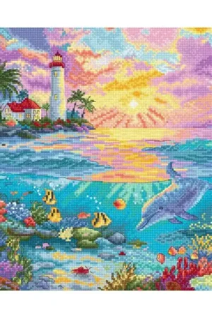 Borduurpakket Dolphin's Paradise - Leti Stitch Lage Kosten