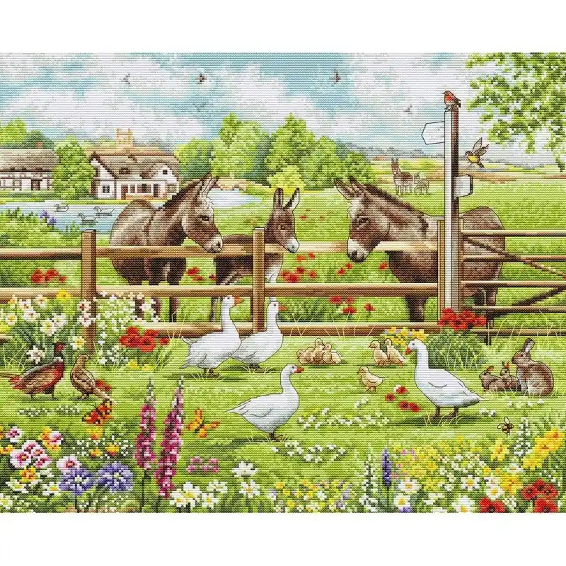 Beste Prijs Borduurpakket Donkeys' Yard - Luca-S
