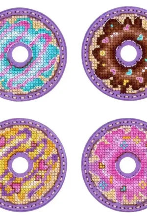 Borduurpakket Donuts magneten Nieuw