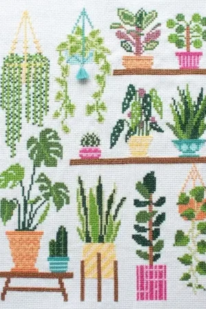 Borduurpakket Homely Houseplants V1 Beperkte Voorraad