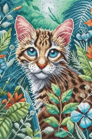 Borduurpakket Kitten in Bloom - Ava Stitch Direct Verzonden