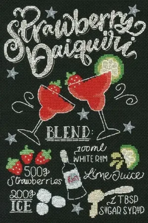 Betaalbaar Borduurpakket Letters By Julia - Strawberry Daiquiri - Bothy Threads