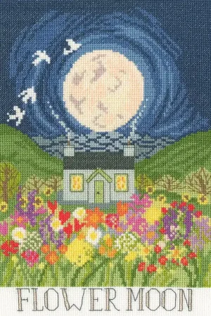 Beperkt Aanbod Borduurpakket Lizzie Spikes - Flower moon - Bothy Threads