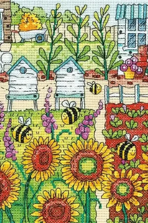 Koopje Borduurpakket Making Honey – Moestuin- Heritage Crafts