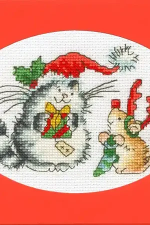 Borduurpakket Margaret Sherry - Christmas Cards - Secret Santa, Bothy Threads Beperkte Voorraad