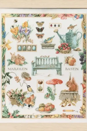 Tijdelijk Beschikbaar Borduurpakket Marjolein Bastin - Vier jaargetijden - Lanarte