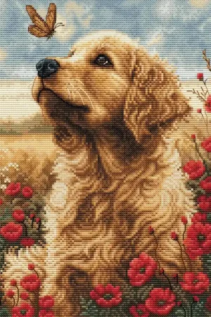 Borduurpakket Meeting in the Flowering Field - Luca-S Exclusieve Aanbieding