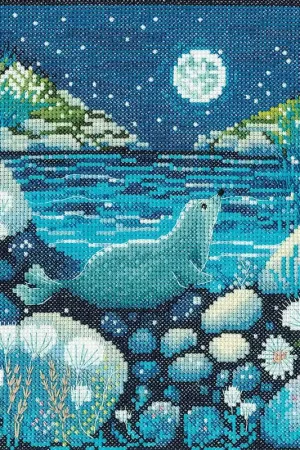 Borduurpakket Moonlit Bay - Heritage Crafts Merkproduct