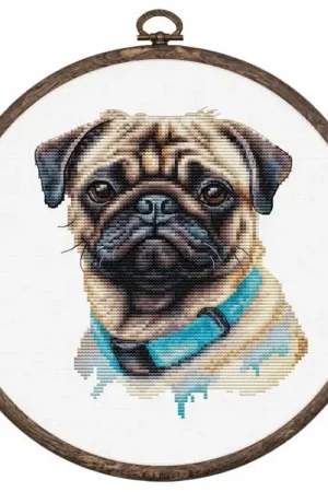 Borduurpakket Mops Pug - Luca-S (inclusief borduurring) Voordeelprijs