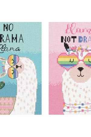 Borduurpakket No Drama LLama - Leti Stitch Uitverkoop