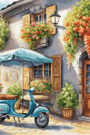 Koop Vandaag Borduurpakket The Blue Vespa - Ava Stitch