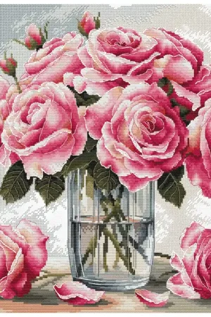 Borduurpakket Vase of Roses - Ava Stitch Betrouwbaar