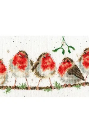 Beperkte Voorraad Borduurpakket Wrendale Designs by Hannah Dale - Rockin' Robins- Bothy Threads