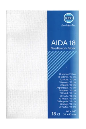 RTOborduurstof Aida Wit– 18 count (39 x 45 cm) Hete Deal