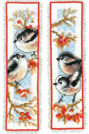 Bestel Nu Staartmeesjes en rode bessen boekenlegger borduurpakket – Set van 2, Vervaco