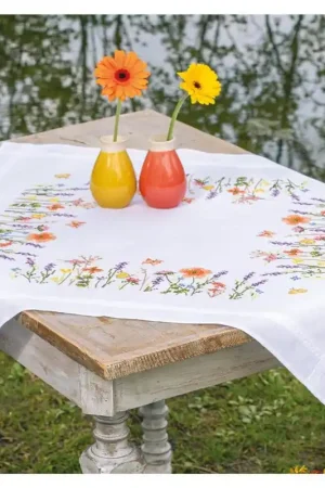 Tafelkleed kit Lavendel en veldbloemen, Vervaco Express Levering