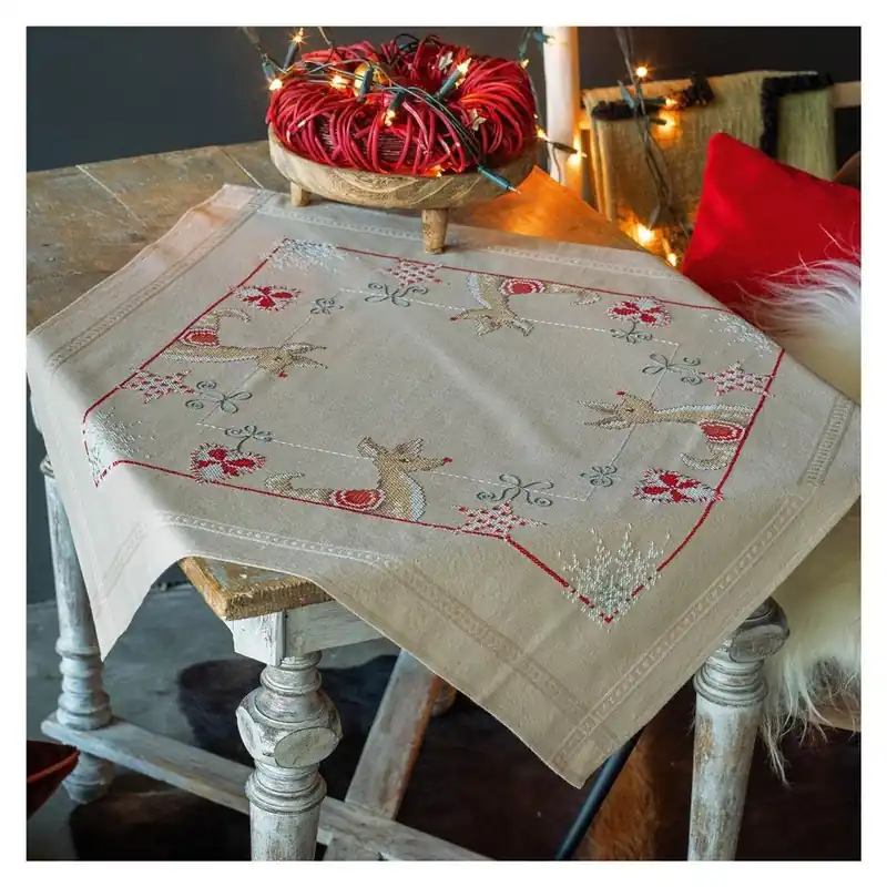 Alleen Vandaag Tafelkleed rendieren in kerstsfeer, Vervaco