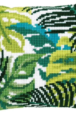 Vervaco Borduurpakket - Kussenpakket Botanical bladeren 1 Shop Nu