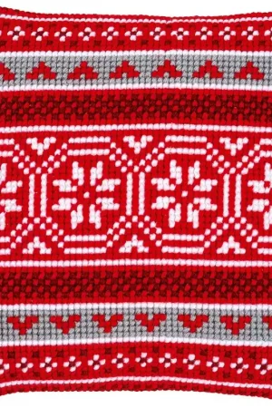 Vervaco Borduurpakket - Kussenpakket Kerstkristallen Laatste Kans