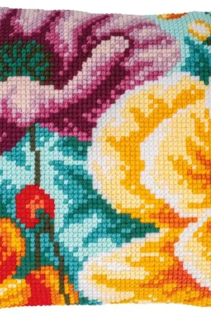 Vervaco Borduurpakket - Kussenpakket Klaprozen Betrouwbaar