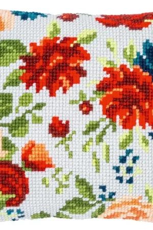 Vervaco Borduurpakket - Kussenpakket Pioenrozen 1 Snelle Levering