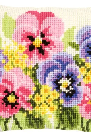 Vervaco Borduurpakket - Kussenpakket Viooltjes 1 Superprijs