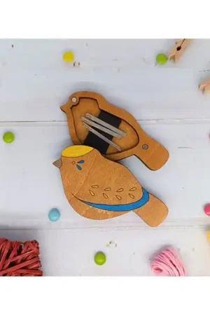 Shop Nu Houten naaldendoosje blauwe vogel