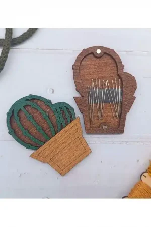 Finale Uitverkoop Houten naaldendoosje Cactus