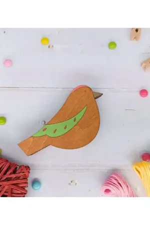 Houten naaldendoosje groene vogel Bestseller