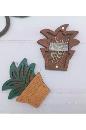 Houten naaldendoosje Plantje Uitverkoop