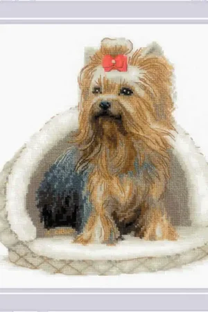 RIOLIS Yorkshire Terrier borduren (pakket) 2152 Laatste Kans