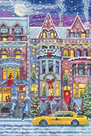 Voordeelprijs Leti Stitch Winter Townhouse borduren (pakket) L8076 **