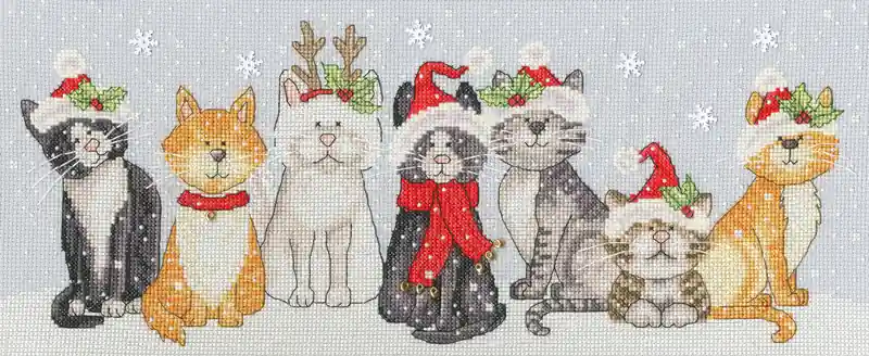 Weekendaanbieding Bothy Threads Karen Tye Bentley Festive Felines borduren (pakket) XKTB11