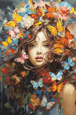 Finale Uitverkoop Luca-S Butterflies Magic borduren (pakket) BU5043