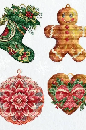 Koop Vandaag Luca-S Winter Decorations (4 stuks) borduren (pakket) JK043