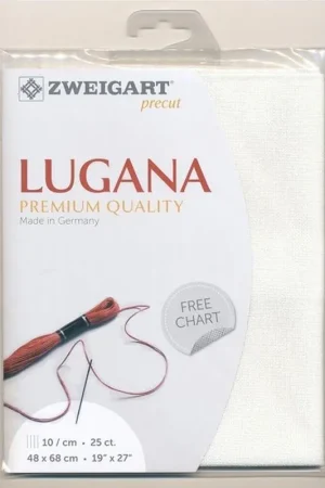 Snelle Levering Zweigart borduurstof Precut Lugana Evenweave Milky White (101) 25ct 48x68cm