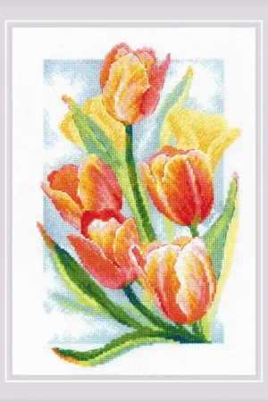 Favoriet RIOLIS Spring Glow - Tulips borduren (pakket) 2191