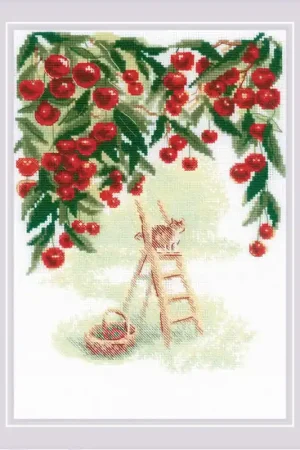 RIOLIS Cherry Garden borduren (pakket) 2205 Gecertificeerd