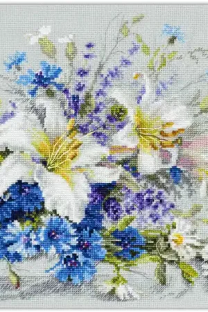 Rechtstreeks Van De Fabrikant Magic Needle Lilies and Cornflowers borduren (pakket) 510-227