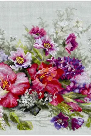 Magic Needle Country Bouquet borduren (pakket) 510-228 Tijdelijk Beschikbaar