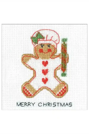Betaalbaar Heritage Crafts Gingerbread Card Baker Girl wenskaart borduren 1789a