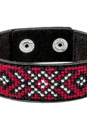 Borduur armband op leer 035 Betaalbaar